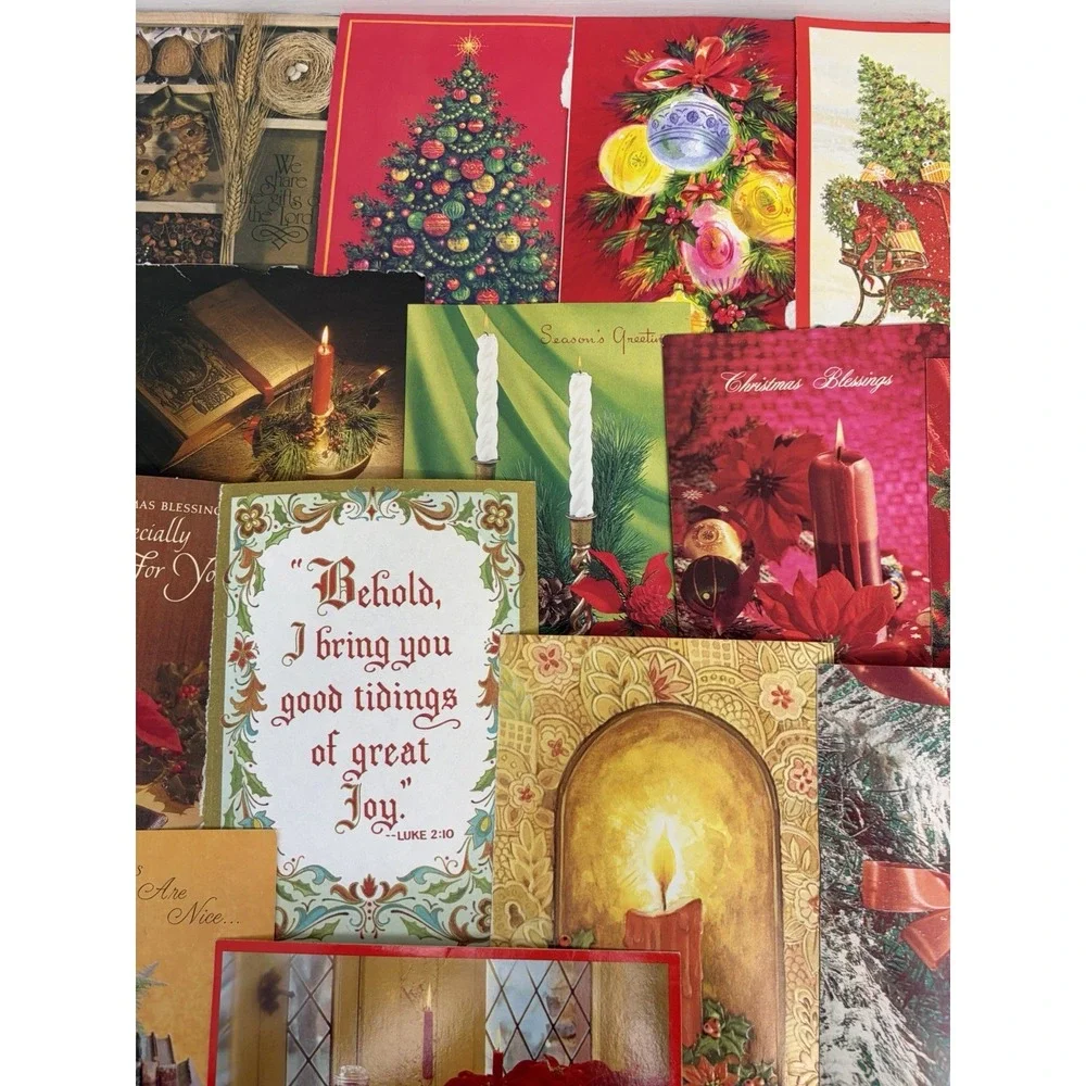 Vintage Christmas Cards Fronts ONLY Traditional Scrapbooking Decoupage Lot 50+